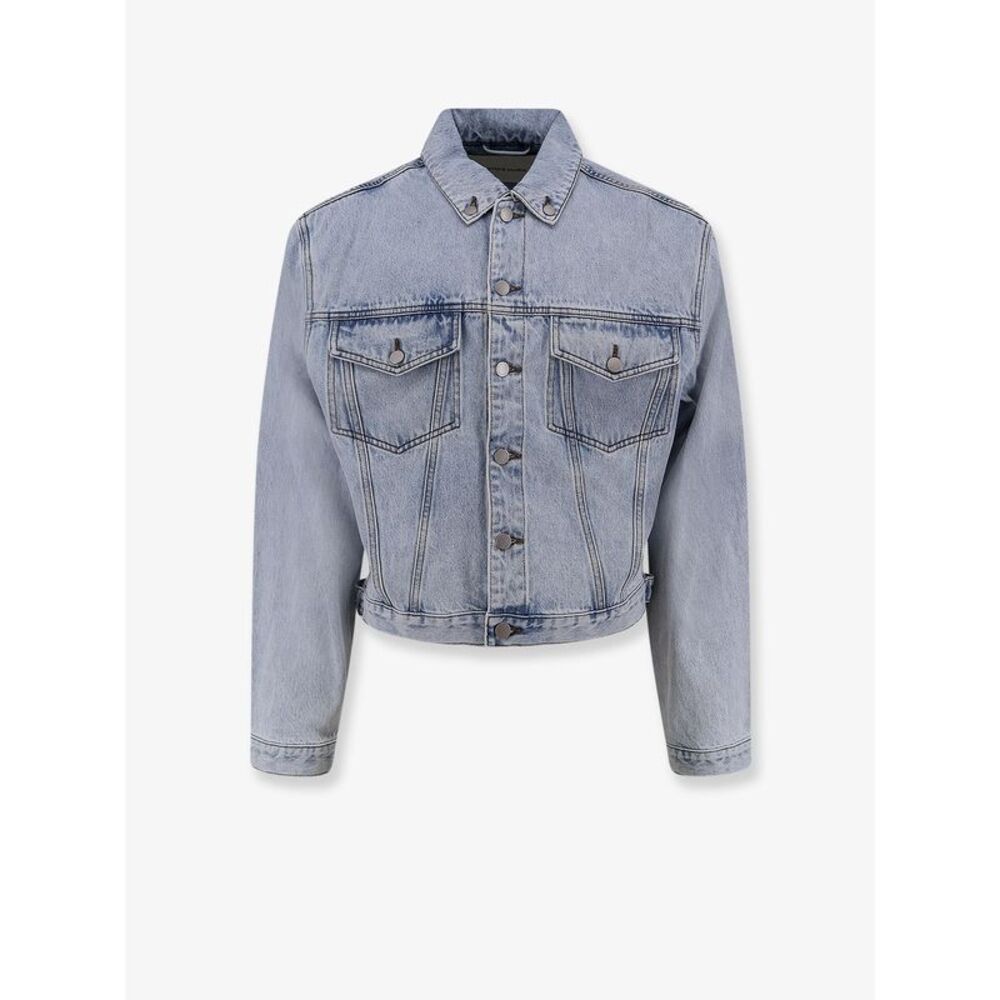 Entire Studios Men Denim Jacket With Padded Shoulder Pads